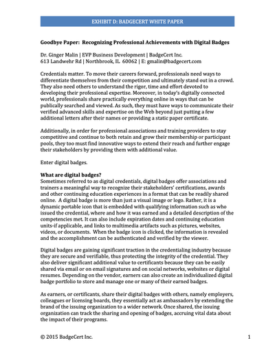 GATED CONTENT: Recognizing Professional Achievements with Digital Badges White Paper image