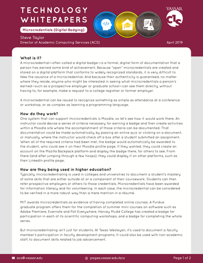 Technology Whitepapers: Microcredentials (Digital Badging) image