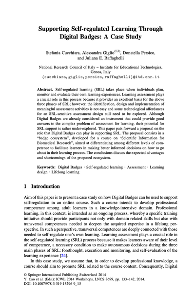 Supporting Self-regulated Learning Through Digital Badges: A Case Study image